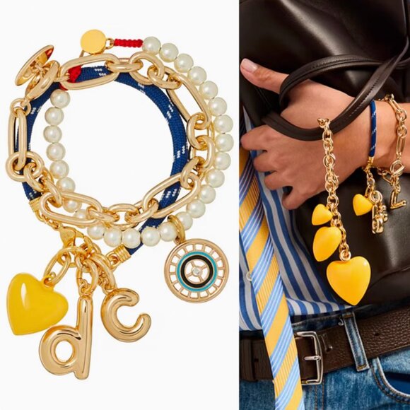 Roxanne Assoulin Jewelry - Roxanne Assoulin The Happy Charm x Andiamo Link Bracelet Yellow Puffy Heart